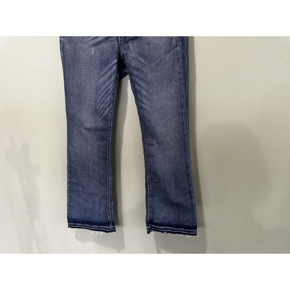 Rag & Bone Jeans Sz 27x 25” Inseam Frayed Hem Cropped High Rise Distressed Dark  - Picture 3 of 12